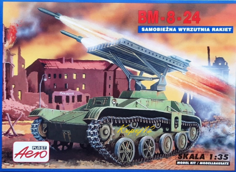 Model czołgu z wyrzytnią rakiet KATIUSZA BM-8-24 + farby, lakier, klej, pędzelki Model czołgu z wyrzytnią rakiet KATIUSZA BM-8-24 + farby, lakier, klej, pędzelki