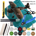 MODEL samolotu do sklejania PZL P-11c Zestaw: podkład, farby modelarskie, lakier, klej, pędzelki, taśma modelarska