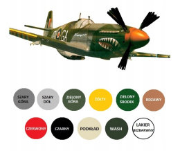 MODEL samolotu MUSTANG P-51 Zestaw I: podkład, farby, lakier