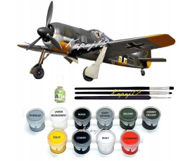MODEL samolotu FOCKE WULF FW 190 A5 Zestaw II: farby, lakier, klej, pędzle
