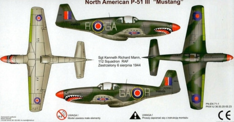 MODEL samolotu MUSTANG P-51 Zestaw III: mata, farby, klej, narzędzia MODEL samolotu MUSTANG P-51 Zestaw III: mata, farby, klej, narzędzia