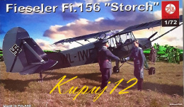 Model samolotu Freseler Fi.156 Storch Zestaw: farby, klej, lakier