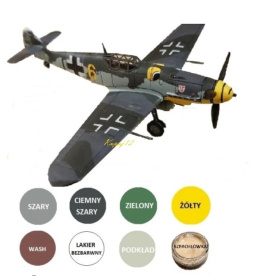 MODEL samolotu MESSERSCHMITT Bf 109 G-6 Zestaw I: podkład, farby, lakier
