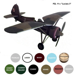 MODEL samolotu PZL 11-c Łaciata 3 Zestaw I: podkład, farby, lakier, wash