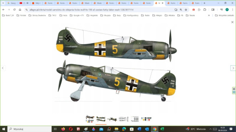MODEL samolotu FOCKE WULF FW 190 A5 Zestaw III: farby, klej, narzędzia MODEL samolotu FOCKE WULF FW 190 A5 Zestaw III: farby, klej, narzędzia