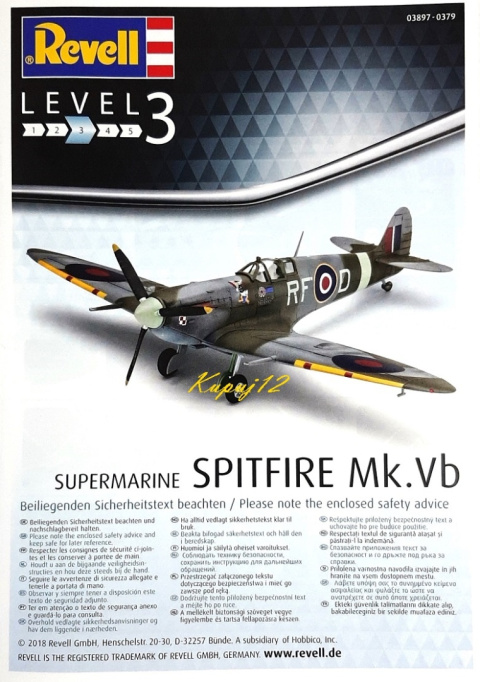 Model samolotu do sklejania SPITFIRE Mk Vb Model samolotu do sklejania SPITFIRE Mk Vb