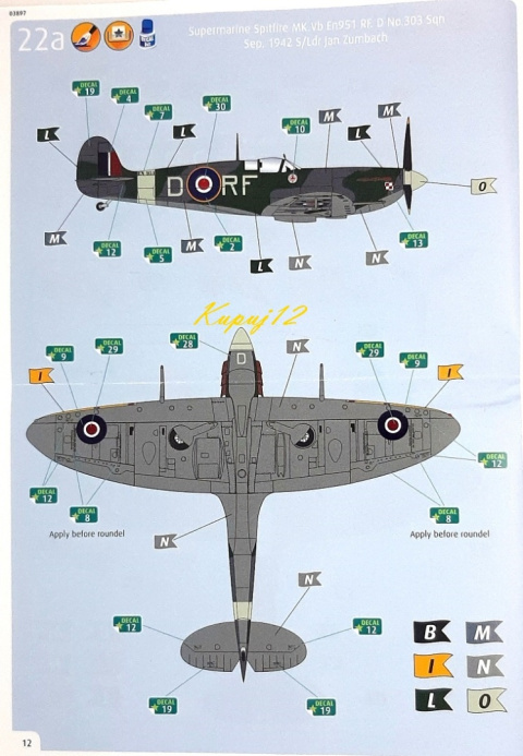 Model samolotu do sklejania SPITFIRE Mk Vb Model samolotu do sklejania SPITFIRE Mk Vb