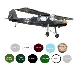 Model samolotu Freseler Fi.156 Storch Zestaw: farby, klej, lakier