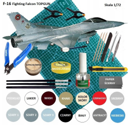 MODEL samolotu do sklejania F-16N FIGHTING FALCON TOPGUN 1:72 farby