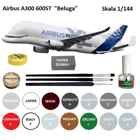 PLASTIKOWY MODEL SAMOLOTU Airbus A300-600 ST Beluga SKALA 1:144 ZESTAW++ PLASTIKOWY MODEL SAMOLOTU Airbus A300-600 ST Beluga SKALA 1:144 ZESTAW++