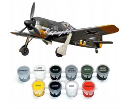 MODEL samolotu FOCKE WULF FW 190 A5 Zestaw I: podkład, farby, lakier