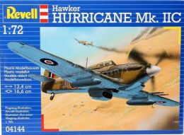 Plastikowy model samolotu Hawker Hurricane Mk. IIC + podkład + farbki + lakier bezbarwny + Wash do imitacji zabrudzeń