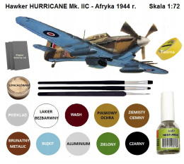 PLASTIKOWY MODEL samolotu Hawker Hurricane Mk. IIC + podkład, farby, pędzelki ....