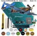 PLASTIKOWY MODEL samolotu Hawker Hurricane Mk. IIC + mata modelarska, podkład, farby, pędzelki ....