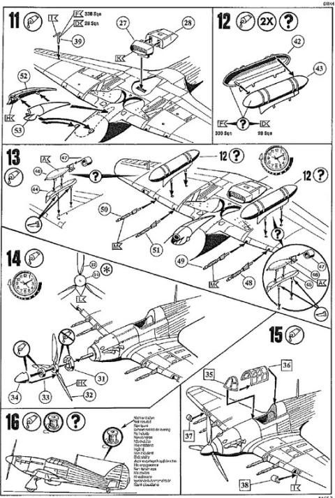 Plastikowy model samolotu Hawker Hurricane Mk. IIC + podkład + farbki + lakier bezbarwny + Wash do imitacji zabrudzeń Plastikowy model samolotu Hawker Hurricane Mk. IIC + podkład + farbki + lakier bezbarwny + Wash do imitacji zabrudzeń