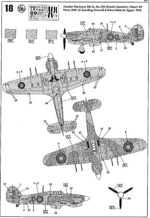 Plastikowy model samolotu Hawker Hurricane Mk. IIC + podkład + farbki + lakier bezbarwny + Wash do imitacji zabrudzeń Plastikowy model samolotu Hawker Hurricane Mk. IIC + podkład + farbki + lakier bezbarwny + Wash do imitacji zabrudzeń