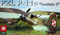 Plastikowy model samolotu PZL 11-c Łaciata 3 Zestaw: podkład, farby, lakier