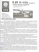 Plastikowy model samolotu PZL 11-c Łaciata 3 Zestaw: podkład, farby, lakier