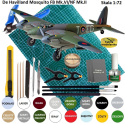 MODEL samolotu De Havilland Mosquito FB Mk.VI + mata modelarska, farby ....
