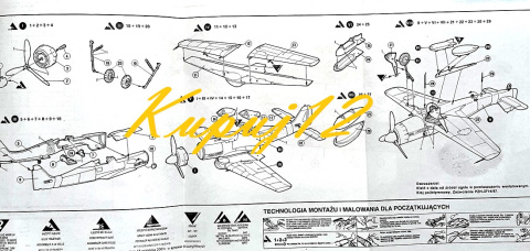 Model samolotu do sklejania Focke Wulf FW 190 + podkład, farbki, lakier, szpachlówka, wasch, taśma modelarska Model samolotu do sklejania Focke Wulf FW 190 + podkład, farbki, lakier, szpachlówka, wasch, taśma modelarska