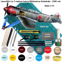 MODEL samolotu do sklejania La-7 Ła-7 + mata modelarska, farby, klej modelarski, pędzelek modelarski, nożyk modelarski ....