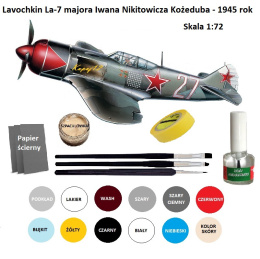 MODEL samolotu do sklejania La-7 Ła-7 + farby, klej modelarski, pędzelki...