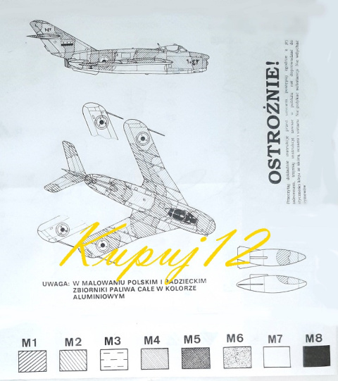 Model do sklejania MIG-17 Fresco. Polskie malowanie Zestaw: farby, lakier Model do sklejania MIG-17 Fresco. Polskie malowanie Zestaw: farby, lakier