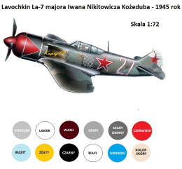 MODEL samolotu do sklejania La-7 Ła-7 + farby modelarskie, podkład .......