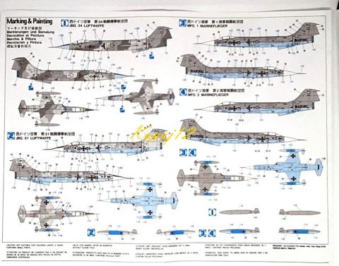 Model samolotu Lockheed F-104S Starfighter + podkład, farby, lakier, wash Model samolotu Lockheed F-104S Starfighter + podkład, farby, lakier, wash