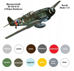 Model samolotu Messerschmitt Bf 109 G-10 Zestaw: farby, lakier, podkład