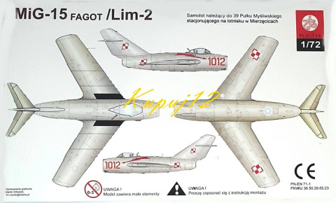 Model samolotu MiG-15 Fagot. Zestaw: podkład, farby, lakier klej, pędzelki Model samolotu MiG-15 Fagot. Zestaw: podkład, farby, lakier klej, pędzelki