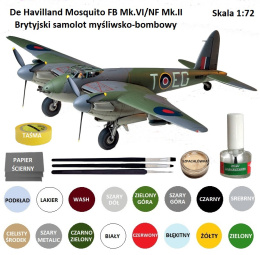 MODEL samolotu do sklejania De Havilland Mosquito FB Mk.VI, farby, klej....