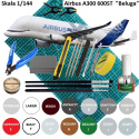 MODEL PLASTIKOWEGO SAMOLOTU do sklejania Airbus A300-600 ST Beluga + mata modelarska A3, farby, podkład modelarski, klej ....