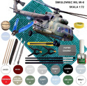 MODEL do sklejania helikoptera śmigłowca MIL Mi-8 + mata modelarska, klej, podkład, farby modelarskie, lakier, wash do zabrudzeń