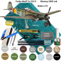MODEL do sklejania samolot Focke Wulf Ta 152 H + mata A3, farby, klej modelarski, cążki , zestaw narzędzi modelarskich