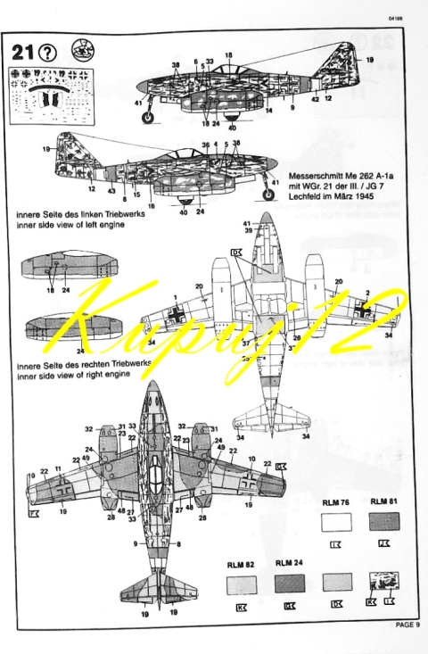 Model samolotu Messerschmitt Me-262 A-1a Model samolotu Messerschmitt Me-262 A-1a