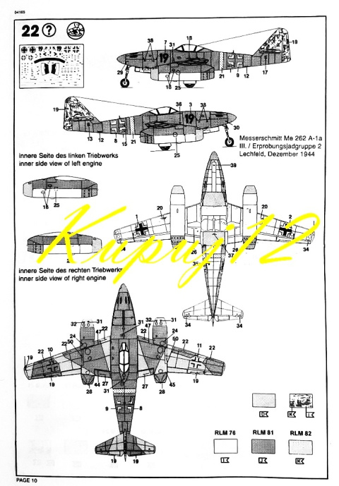Model samolotu Messerschmitt Me-262 A-1a Model samolotu Messerschmitt Me-262 A-1a
