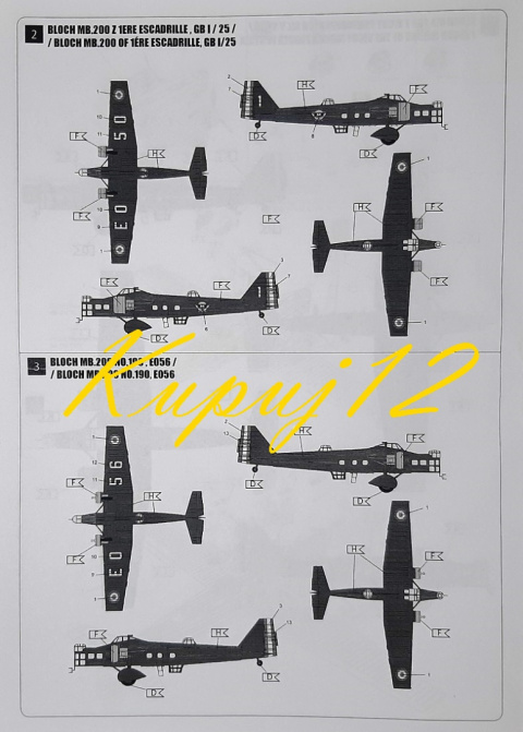 Model samolotu bombowca Bloch MB.200+ farby Model samolotu bombowca Bloch MB.200+ farby