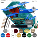 MODEL samolotu do sklejania FOKKER D-VII. + mata modelarska, podkład, farby, klej modelarski, pędzle, taśma modelarska......