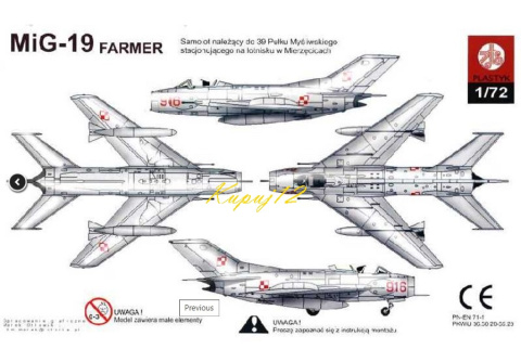 Model samolotu do sklejania MIG-19 Farmer Zestaw: podkład, lakier, farby Model samolotu do sklejania MIG-19 Farmer Zestaw: podkład, lakier, farby