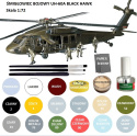 MODEL plastikowy do sklejania śmigłowca UH-60A Black HAWK, klej, podkład, farby, 3 pędzelki, taśma modelarska.. ZESTAW NA START