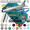 MODEL radzieckiego samolotu odrzutowego SUCHOJ SU-7 BKL + mata A3, klej, podkład, farba modelarska,.. ZESTAW STARTOWY MODELARZA