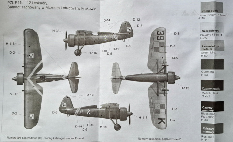 MODEL samolotu do sklejania PZL P-11c Zestaw: podkład, farby modelarskie, lakier, klej, pędzelki, taśma modelarska MODEL samolotu do sklejania PZL P-11c Zestaw: podkład, farby modelarskie, lakier, klej, pędzelki, taśma modelarska