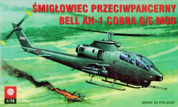 MODEL śmigłowca Bell AH-1 Cobra 1:72 + klej modelarski, farba, lakier, pędzle... ZESTAW STARTOWY DLA POCZĄTKUJĄCEGO MODELARZA