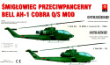 MODEL śmigłowca Bell AH-1 Cobra 1:72 + klej modelarski, farba, lakier, pędzle... ZESTAW STARTOWY DLA POCZĄTKUJĄCEGO MODELARZA