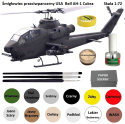 MODEL śmigłowca Bell AH-1 Cobra 1:72 + klej modelarski, farba, lakier, pędzle... ZESTAW STARTOWY DLA POCZĄTKUJĄCEGO MODELARZA