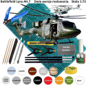 MODEL śmigłowca, helikoptera do sklejania BATTLEFIELD LYNX AH.7, mata, klej, podkład, farby.... Zestaw początkującego modelarza.