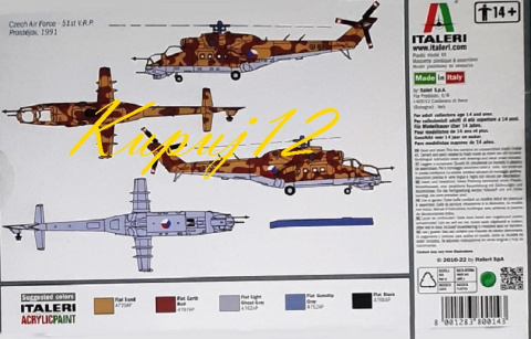 Model do sklejania Mi-24 HIND + farby, lakier, podkład, wash do imitacji zabrudzeń Model do sklejania Mi-24 HIND + farby, lakier, podkład, wash do imitacji zabrudzeń