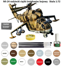 MODEL śmigłowca, helikoptera do sklejania Mi-24, farby modelarskie, klej modelarski, pędzelki, szpachlówka...
