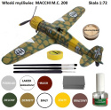 MODEL włoskiego samolotu do sklejania MACCHI M.C. 200 + klej, podkład, farba do modeli, , lakier do modeli, wash do modeli....
